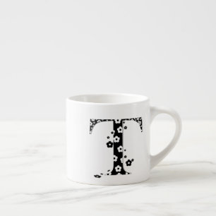 Flower Pattern Letter T Espresso Cup