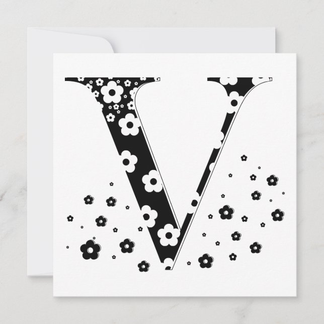 Flower Pattern Letter V (Front)