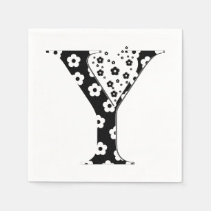 Flower Pattern Letter Y Napkin