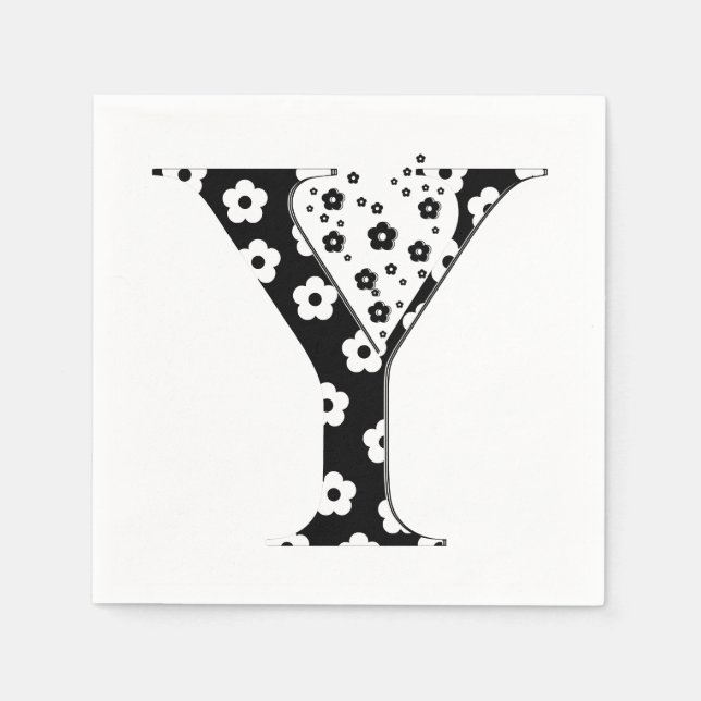 Flower Pattern Letter Y Napkin (Front)
