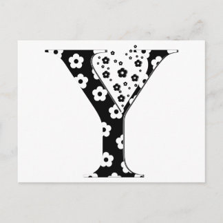 Flower Pattern Letter Y Postcard
