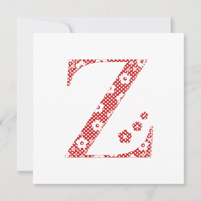 Flower Pattern Letter Z (red) (Front)