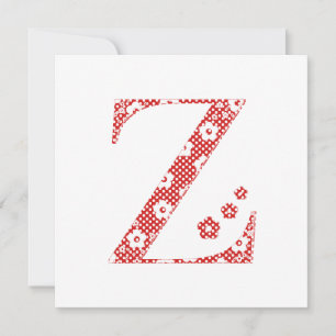 Flower Pattern Letter Z (red)
