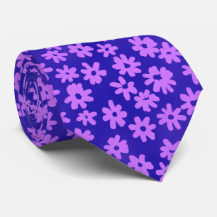 Flower Pattern - Lilac and Blue Tie