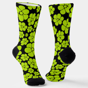 Flower Pattern - Lime Green Socks