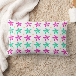 Flower pattern lumbar pillow