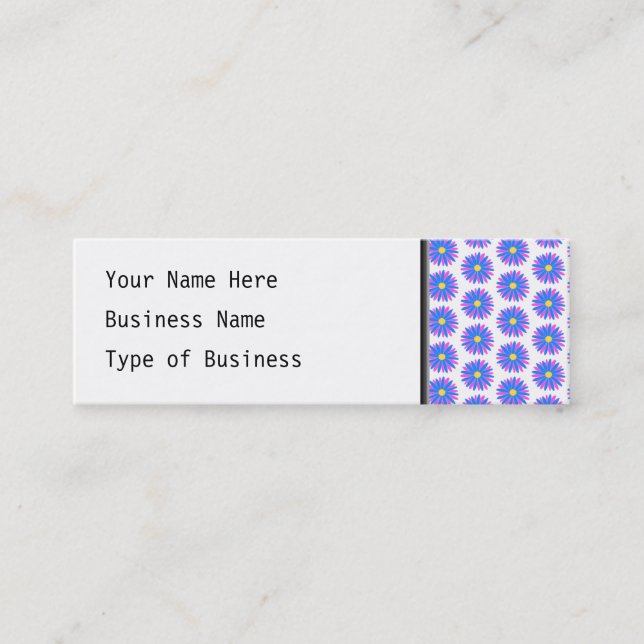 Flower Pattern. Mini Business Card (Front)