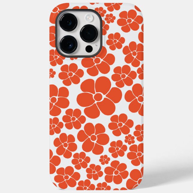 Flower Pattern - Orange and White Case-Mate iPhone Case (Back)