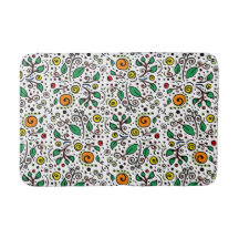 Flower Pattern orange Swirl Berry on White - 