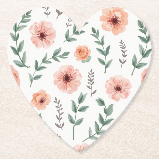 Flower pattern Paper Coaster (Front)