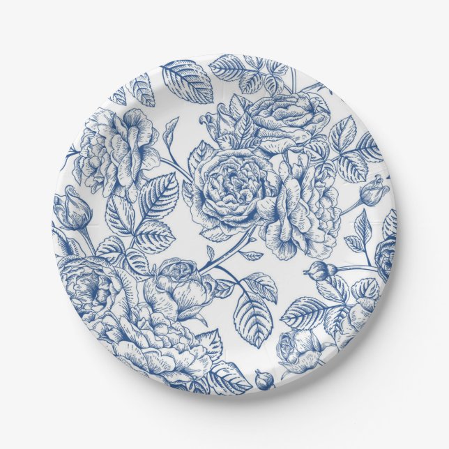 Flower pattern paper plate (Front)