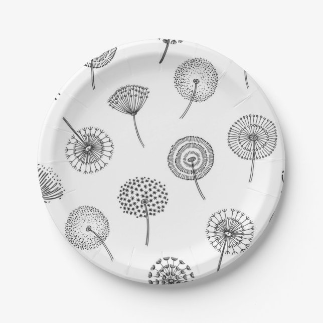 Flower pattern paper plate (Front)
