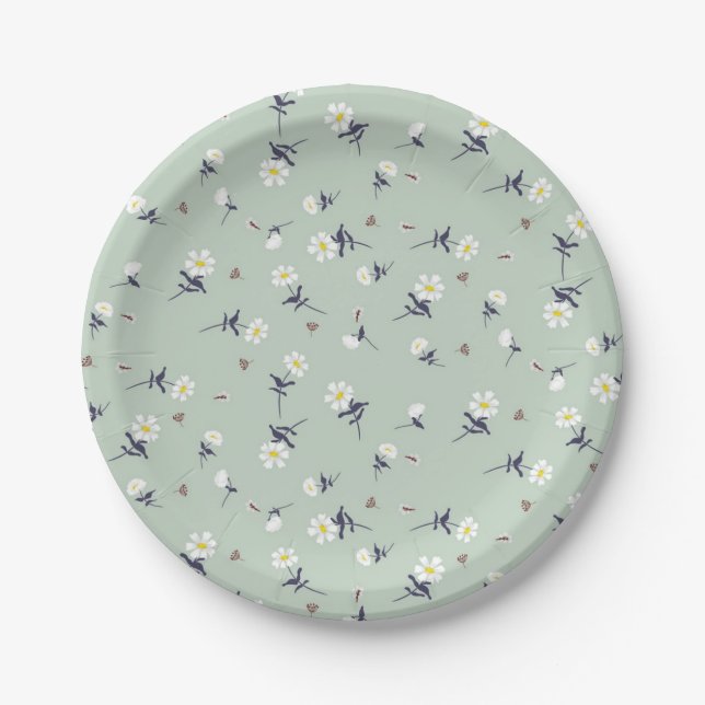 Flower pattern paper plate (Front)