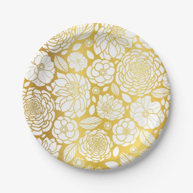 Flower pattern paper plate (Front)