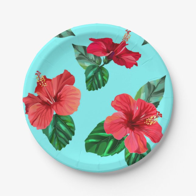 Flower pattern paper plate (Front)