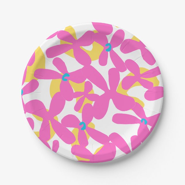 Flower pattern paper plate (Front)