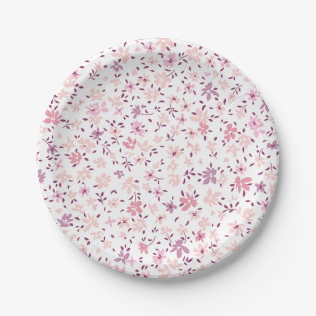 Flower pattern paper plate (Front)