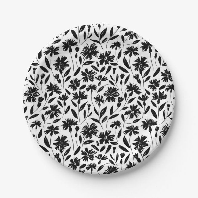 Flower pattern paper plate (Front)