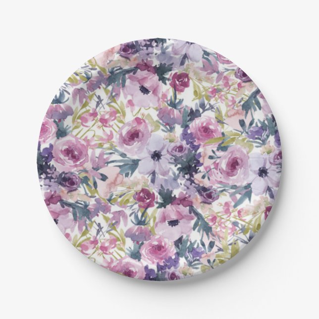 Flower pattern paper plate (Front)