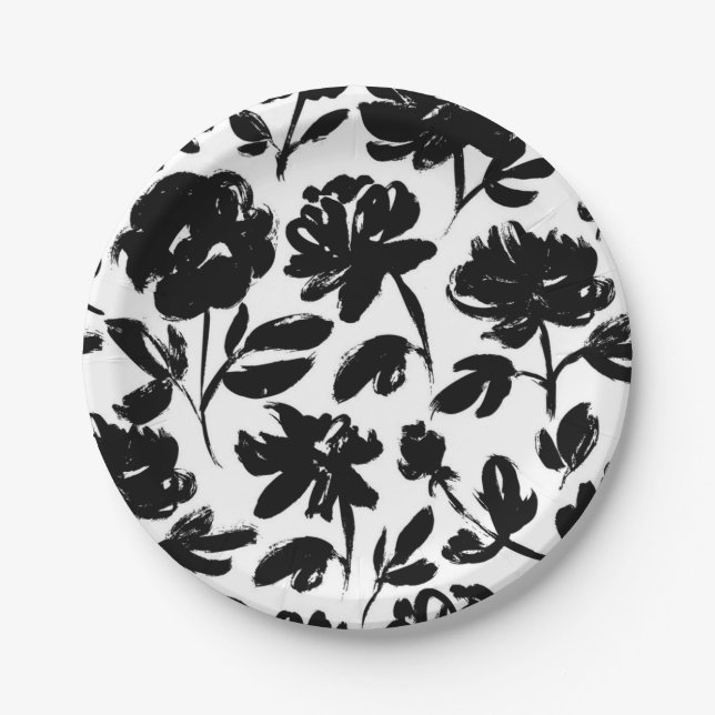 Flower pattern paper plate (Front)