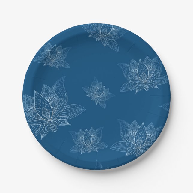 Flower pattern paper plate (Front)