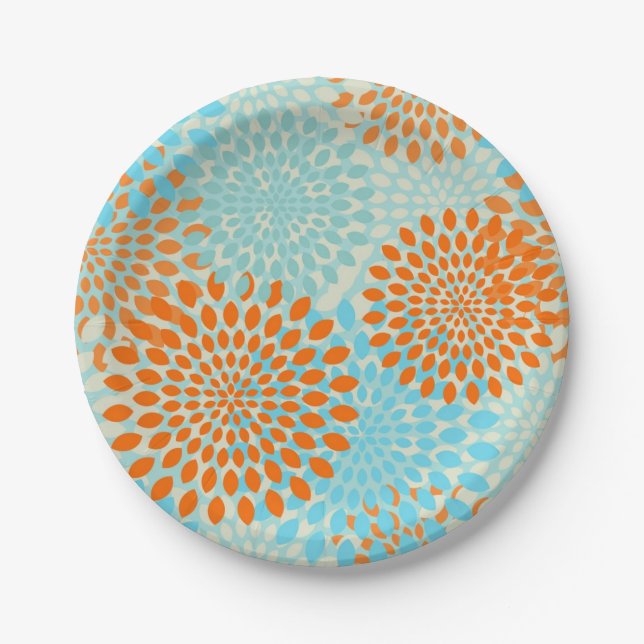 Flower pattern paper plate (Front)