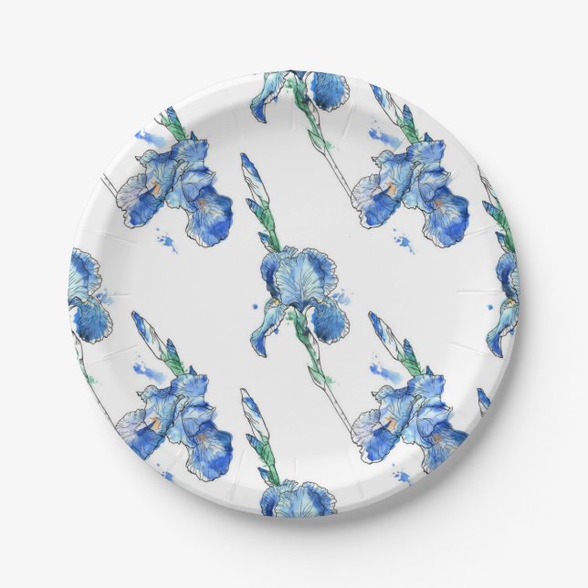 Flower pattern paper plate (Front)