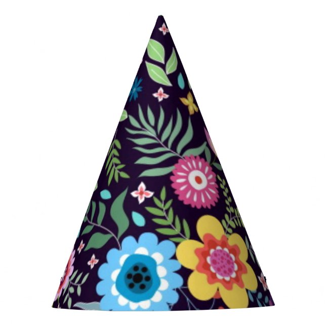 Flower pattern party hat (Front)