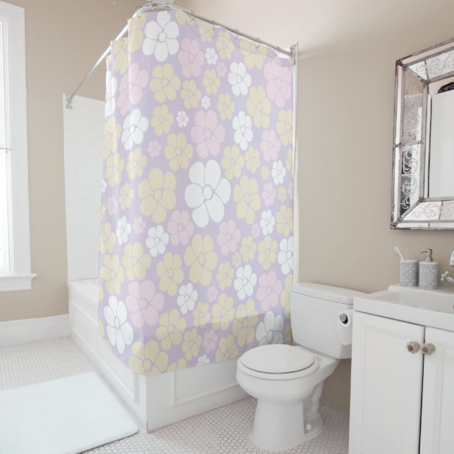 Flower Pattern - Pastel Pink, Yellow and Purple (In Situ)