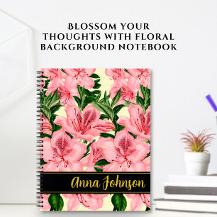 Flower Pattern Personalized Name Notebook