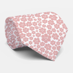 Flower Pattern - Pink and White  Tie
