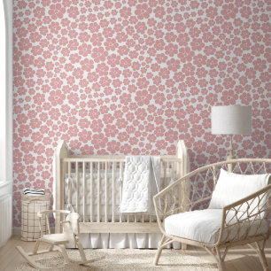 Flower Pattern - Pink and White  Wallpaper