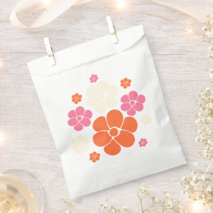 Flower Pattern - Pink, Orange and Cream Favour Bag