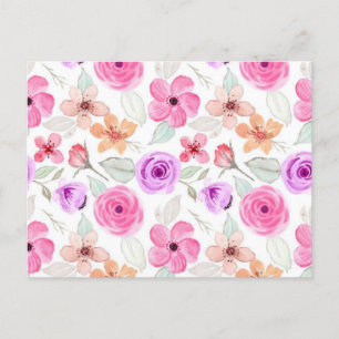 Flower pattern postcard