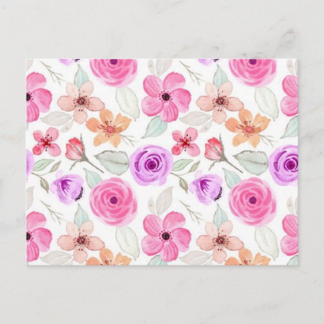 Flower pattern postcard (Front)