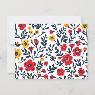 Flower pattern postcard