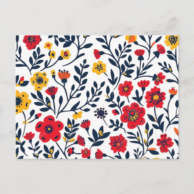Flower pattern postcard (Front)
