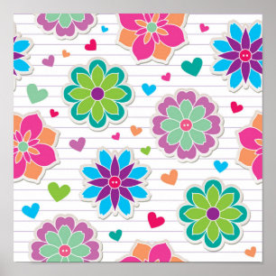 Flower pattern poster