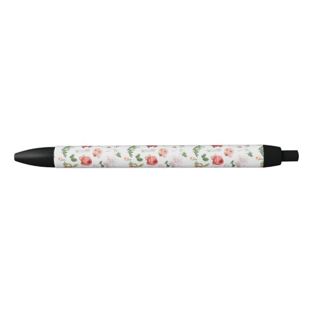 Flower Pattern, Rose Black Ink Pen (Front)