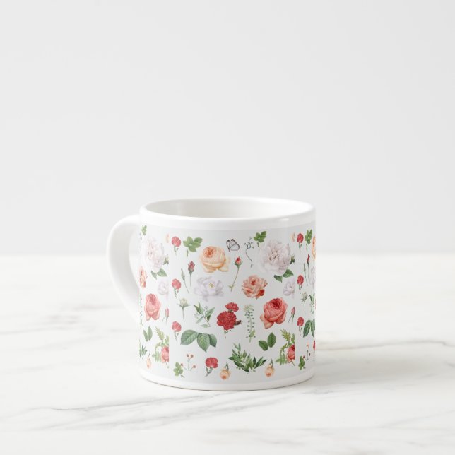 Flower Pattern, Rose Espresso Cup (Front Left)