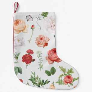 Flower Pattern, Rose Small Christmas Stocking