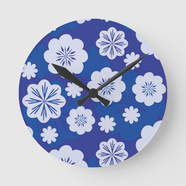flower pattern round clock (Front)