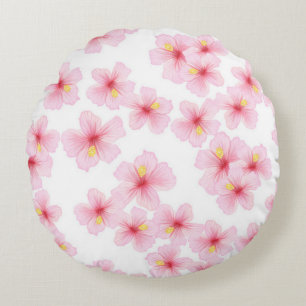 Flower pattern round pillow