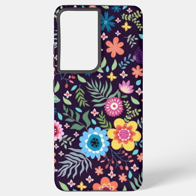 Flower pattern samsung galaxy s21 ultra case (Back)