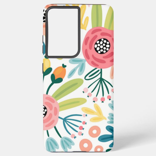 Flower pattern samsung galaxy s21 ultra case (Back)