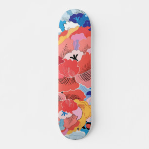 Flower pattern skateboard