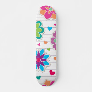 Flower pattern skateboard