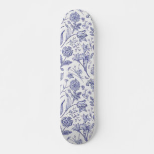 Flower pattern skateboard