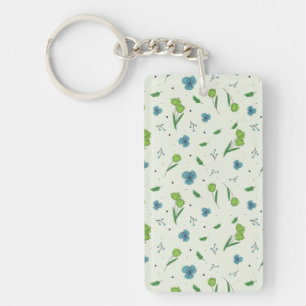Flower Pattern Spring Floral Acrylic Keychain