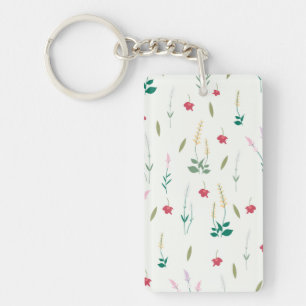 Flower Pattern Spring Floral Acrylic Keychain